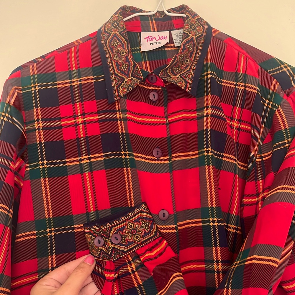 Unique 90s vintage flannel paisley button up